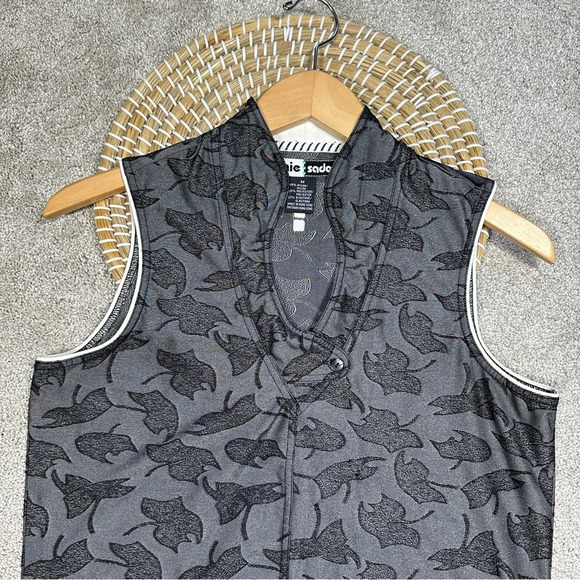 Jamie Sadock Women’s Golf Sleeveless Top Shirt High Neck Collar Printed Size M - Picture 2 of 10